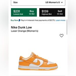 Nike dunk laser orange
